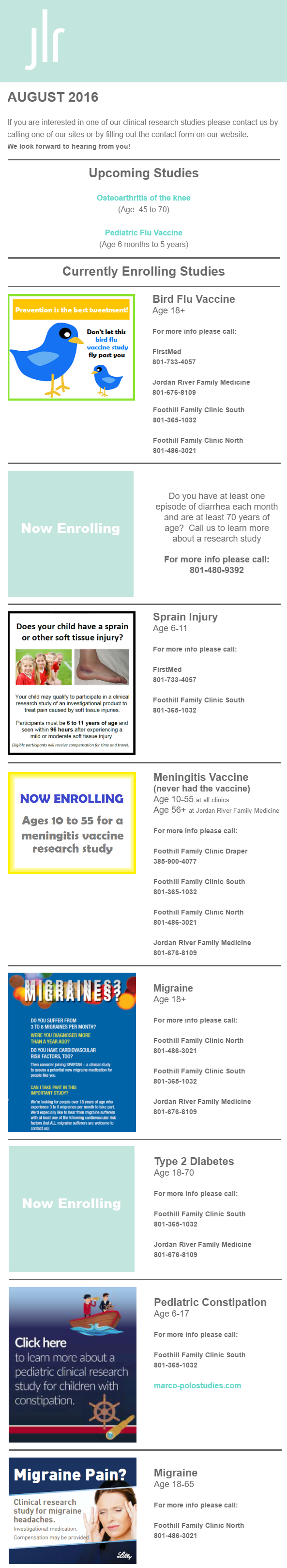 August 2016 Newsletter